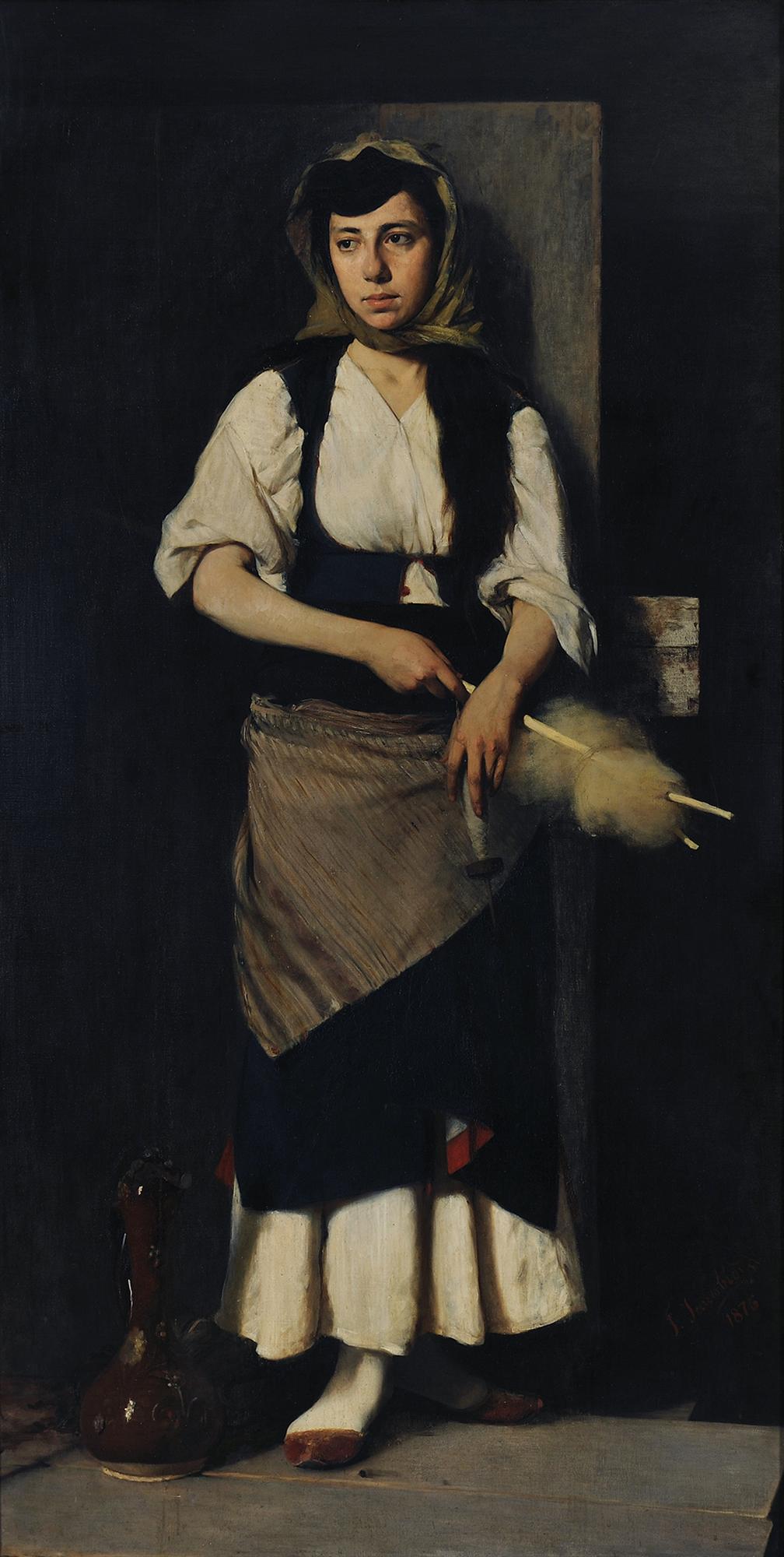 Girl with Distaff and Spindle National Gallery