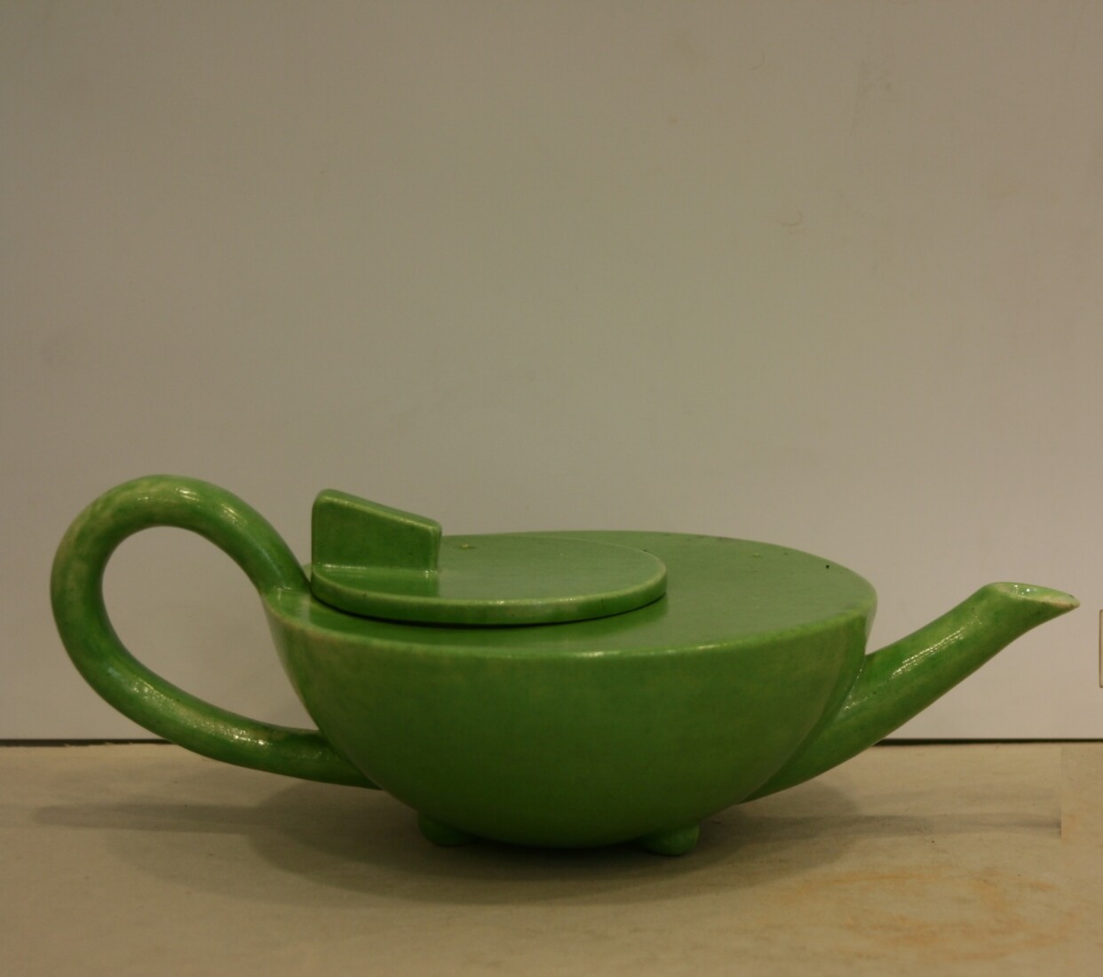 Ceramic teapot with green glazing
