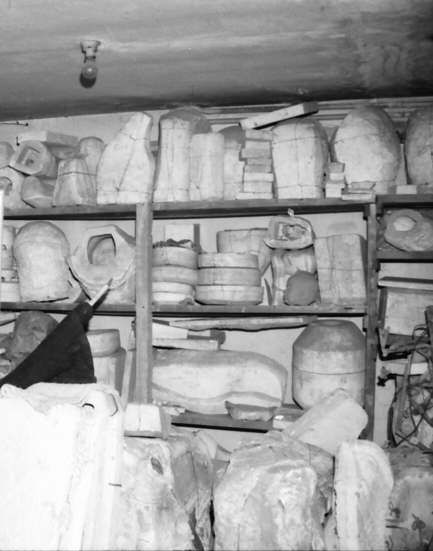 Plaster moulds stored in Efthymiadi’s studio