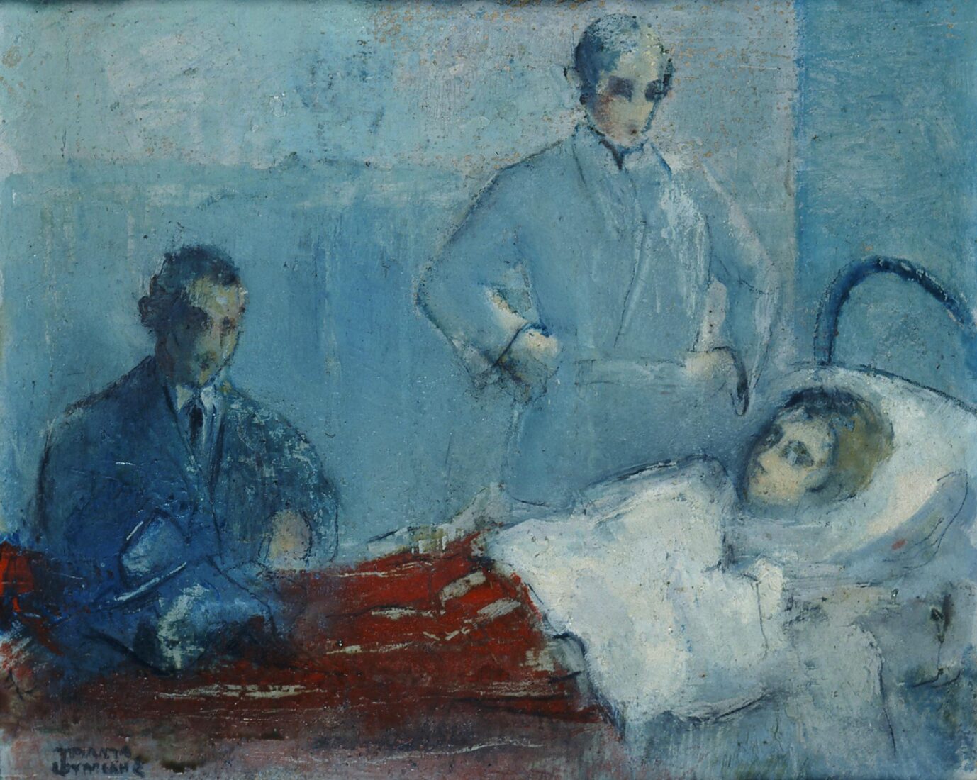 Ο ζωγράφος στο νοσοκομείο, στην άρρωστη γυναίκα του - Τριανταφυλλίδης Θεόφραστος