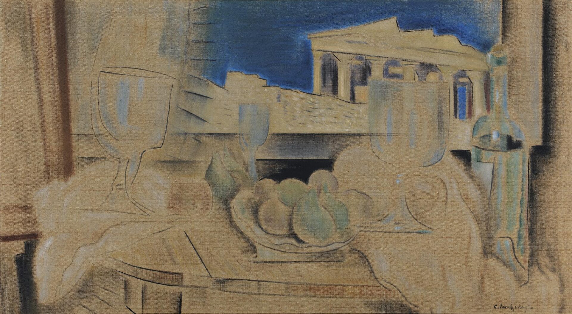 Still Life with Acropolis in the Background - Parthenis Konstantinos