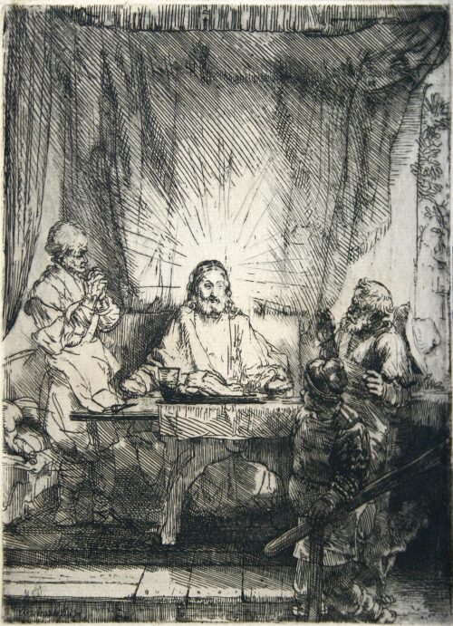 Christ at Emmaus: The Larger Plate - Rembrandt Harmensz. van Rijn