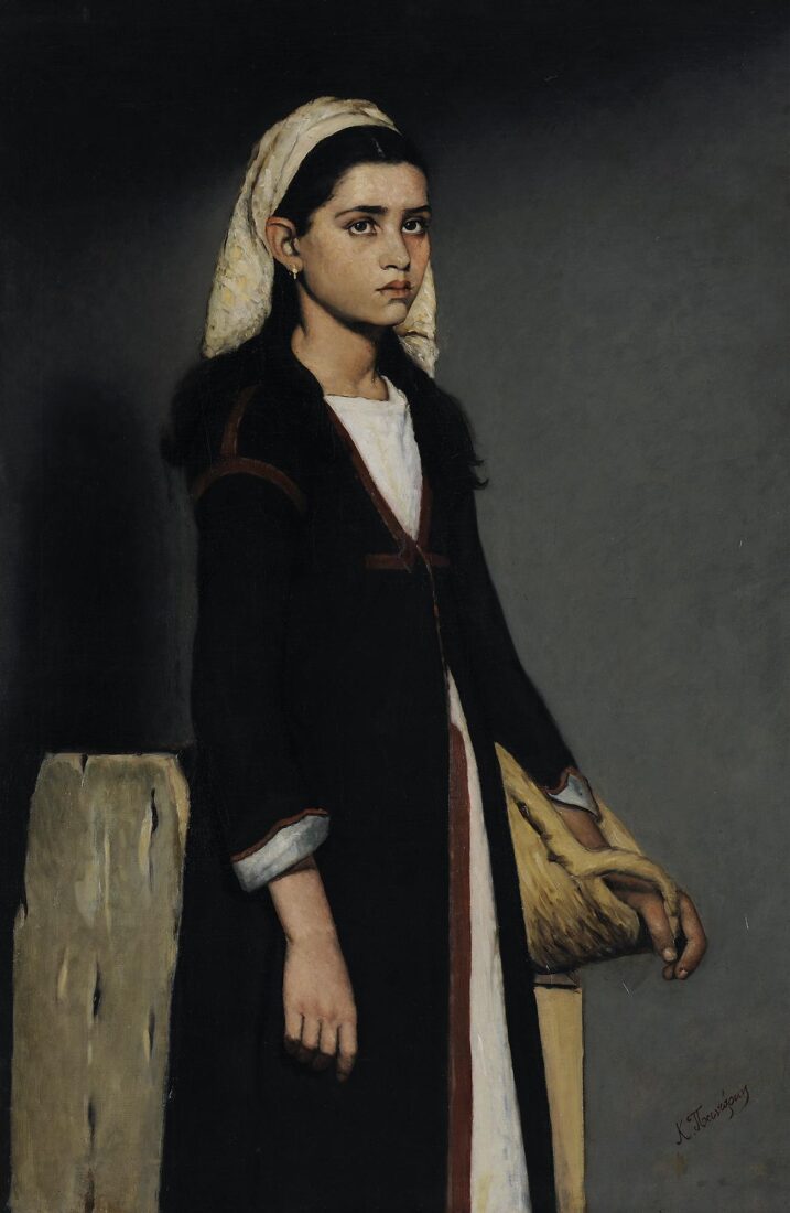 Village Girl with Basket - Panorios Konstantinos