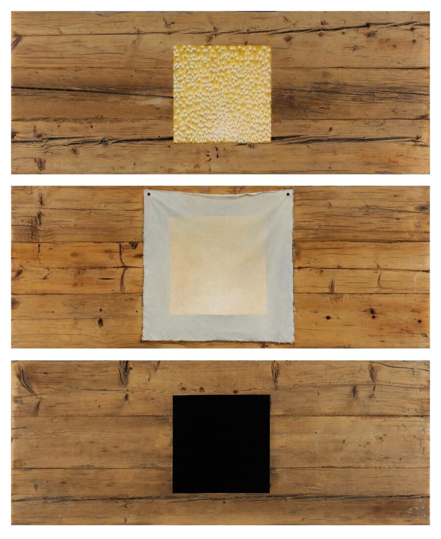 The Enigma of Parrhasius (triptych): 1. Floodlit Square, 2. The Curtain, 3. Black Square