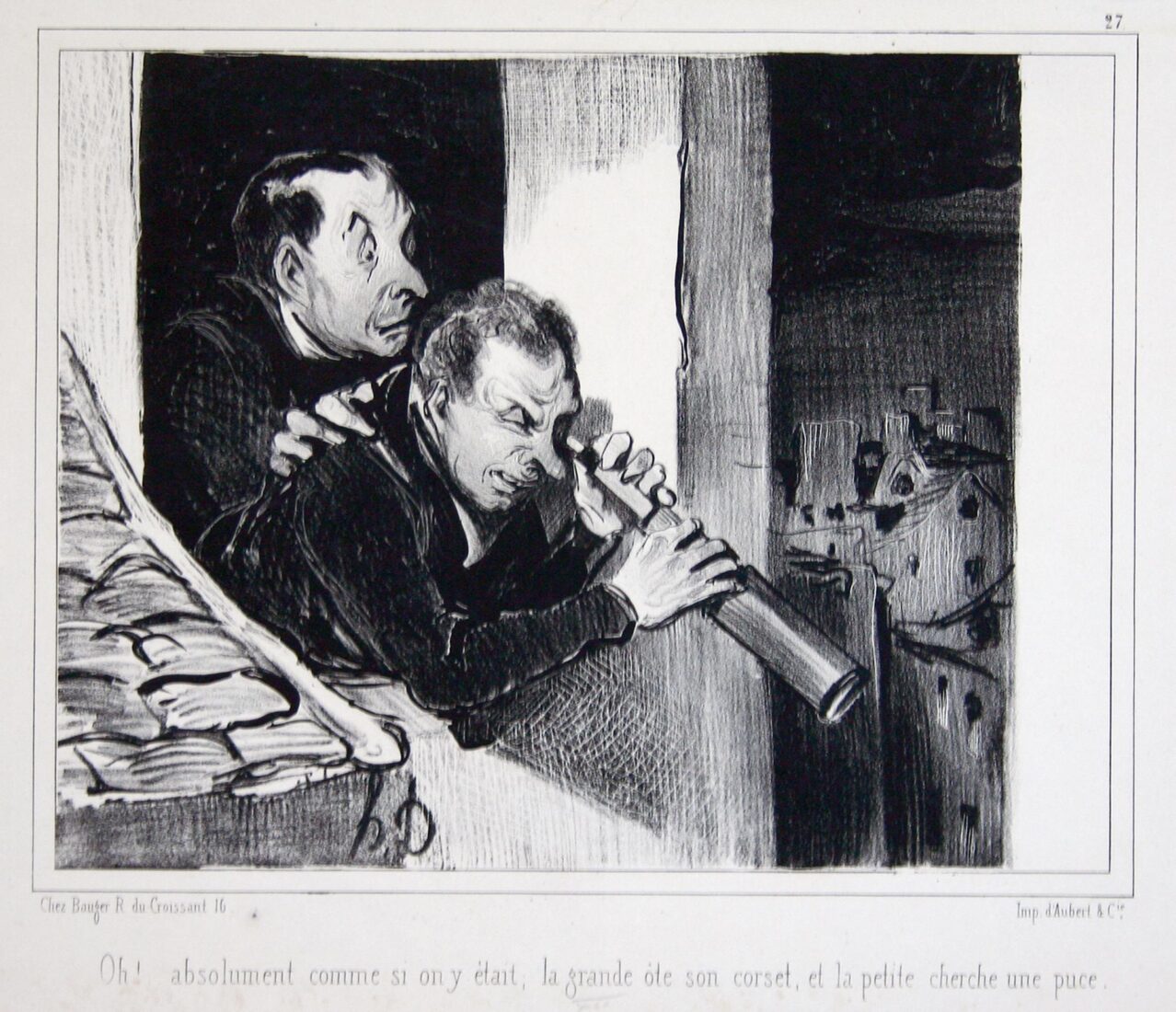 “Oh!… It is as if you were there; the tall one opens her corset, and the small is looking for a flea. “ - Daumier Honore