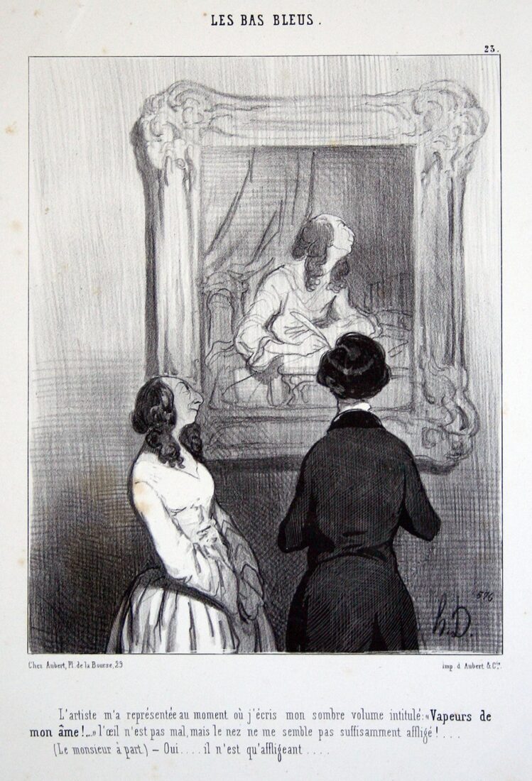 “-Ο καλλιτέχνης με απεικόνισε τη στιγμή που γράφω το μελαγχολικό μου βιβλίο ‘Ατμοί της ψυχής μου!” - Daumier Honore