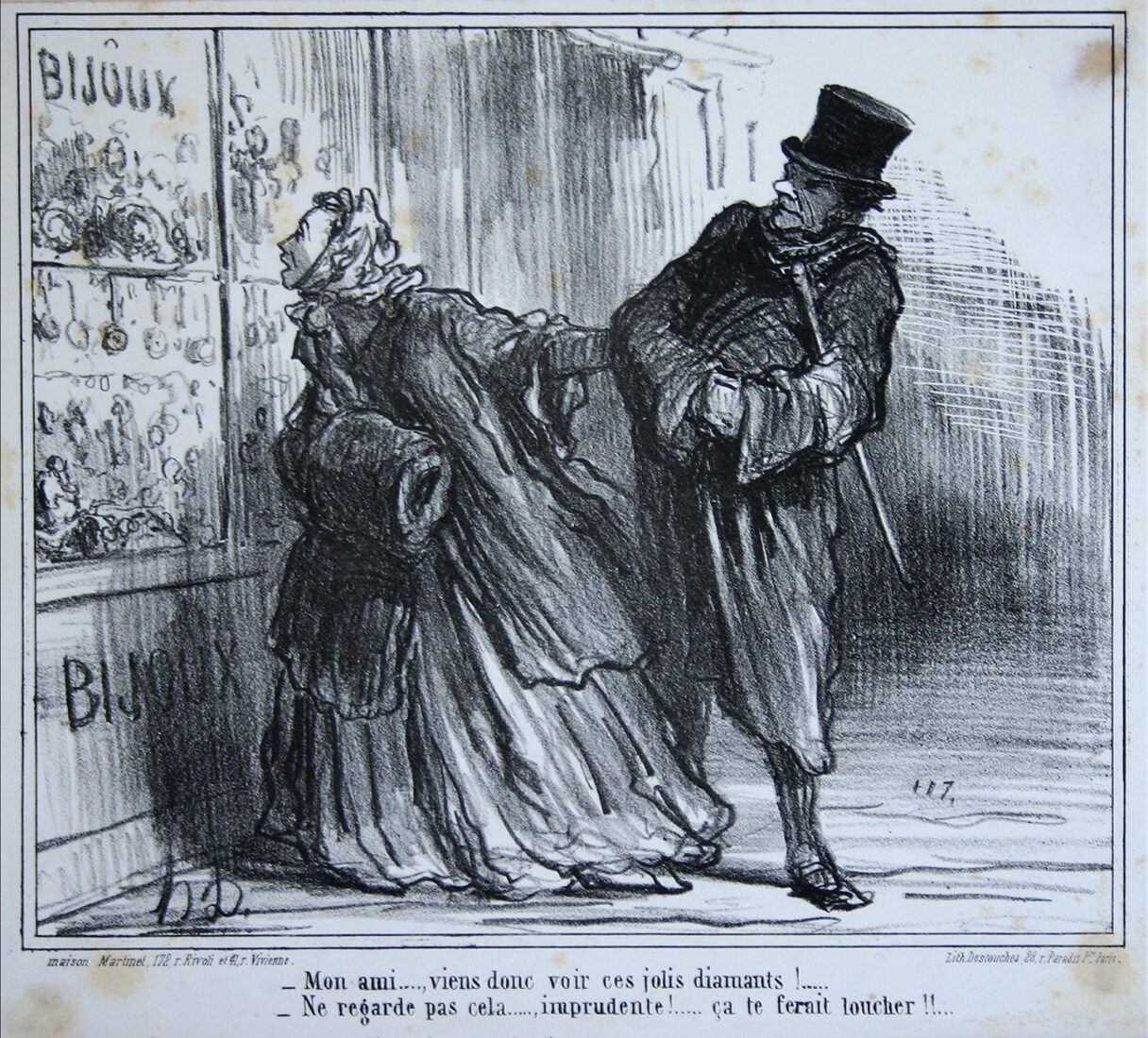 “- My dear…., come and look at these beautiful diamonds!….” - Daumier Honore