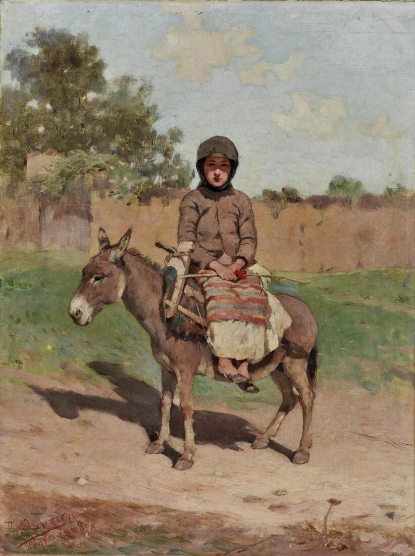 Village Girl on Donkey - Lembesis Polychronis