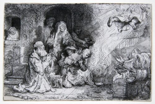 The Angel Departing from the Family of Tobit - Rembrandt Harmensz. van Rijn