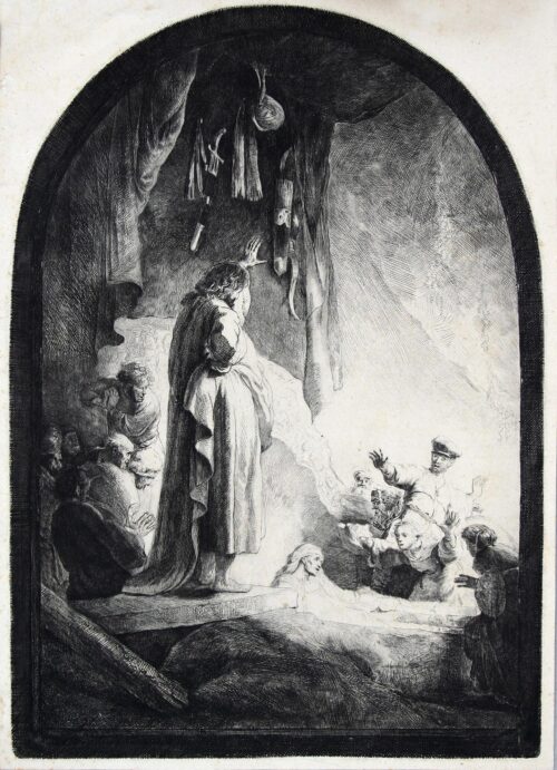 Η έγερση του Λαζάρου. Η μεγάλη πλάκα - Rembrandt Harmensz. van Rijn