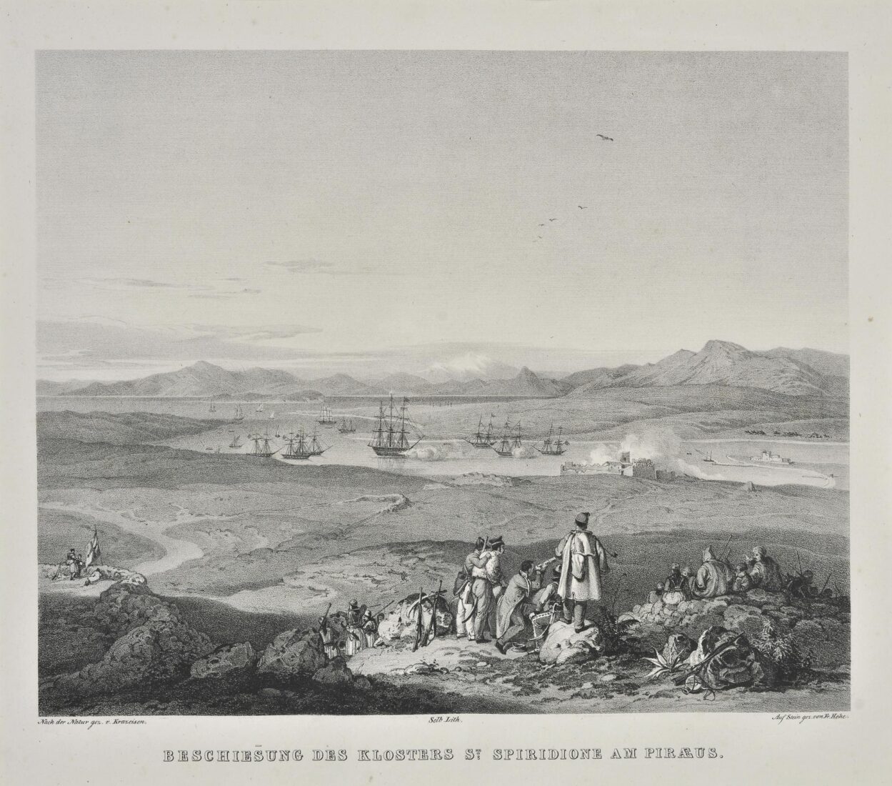 Bombardement of the Monastery of St Spyridon in Piraeus - Krazeisen Karl