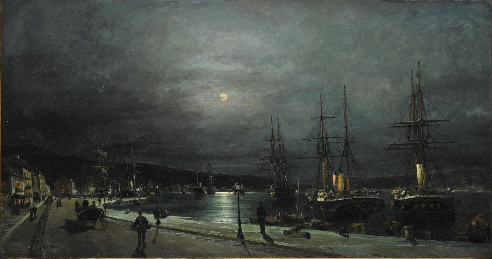 Το λιμάνι του Βόλου τη νύχτα - Βολανάκης Κωνσταντίνος