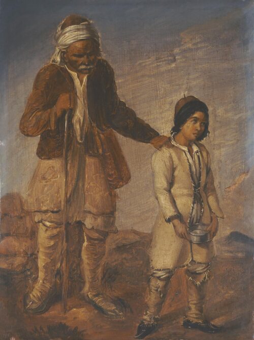 Little Boy Leading a Blind Veteran - Tsokos Dionysios