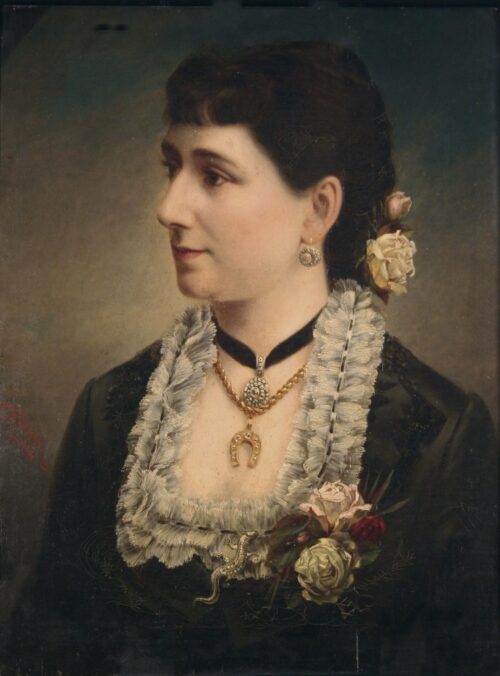 Portrait of a Lady with Roses on Chest - Walter Edouard