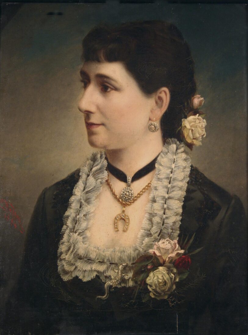 Portrait of a Lady with Roses on Chest - Walter Edouard