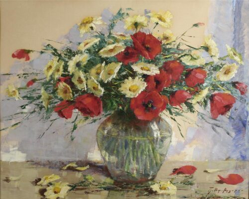 Wildflowers in a Vase - Argyrou-Lyber (Lyberopoulou) Tzeni