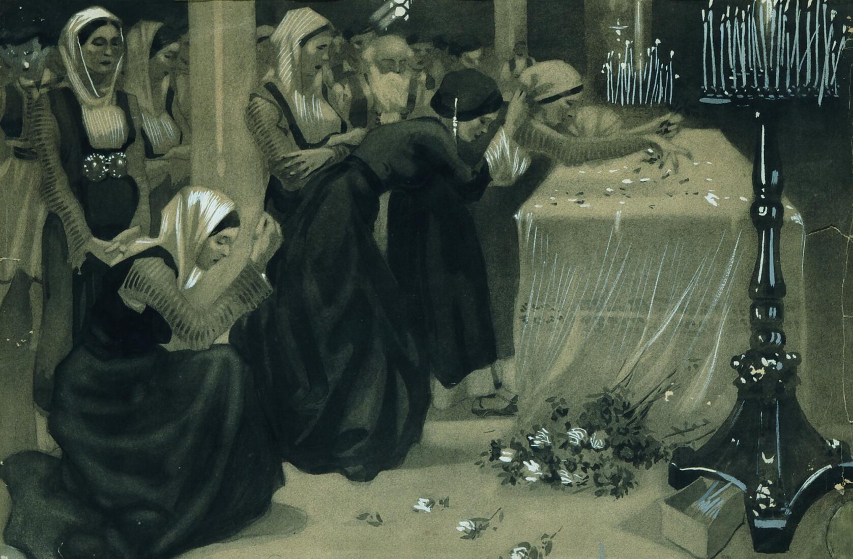 Girls decorating the Epitaphios - Galanis Dimitrios