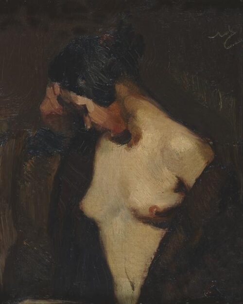 Nude Woman with Fur Coat - Lytras Nikos