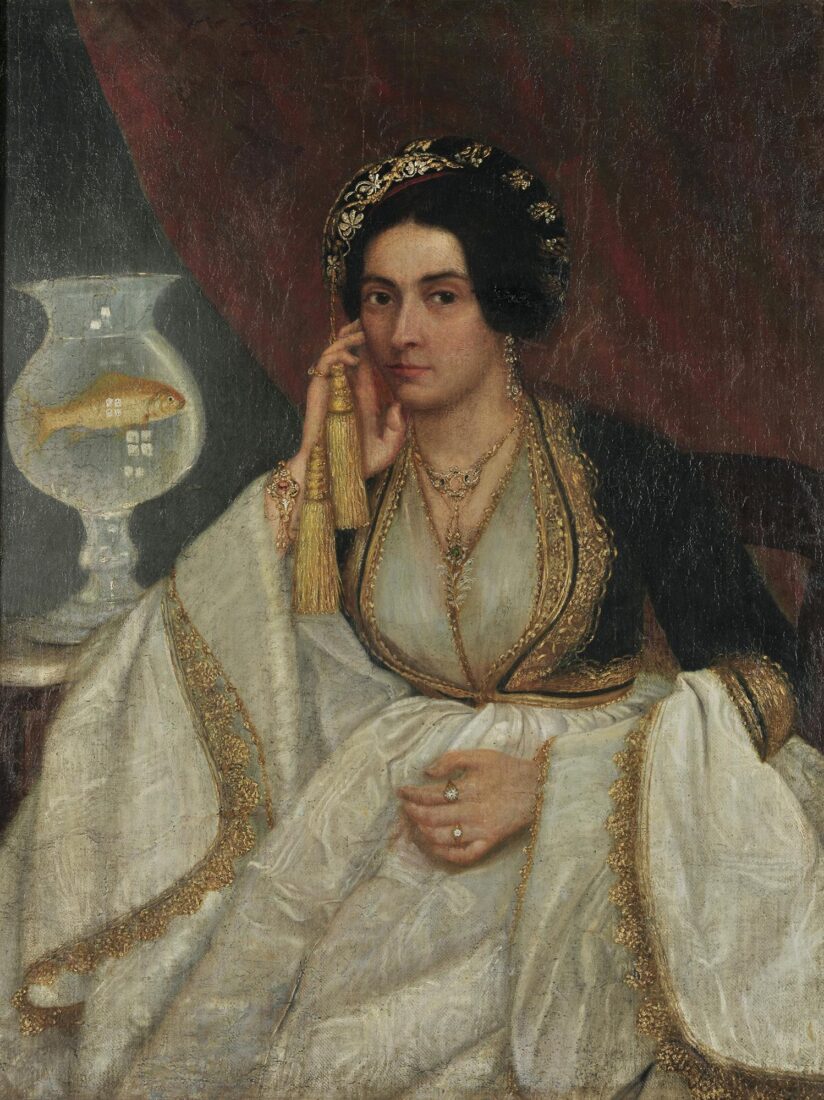 Portrait of a Lady with a Fishbowl - Pitzamanos Gerasimos