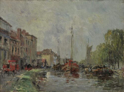 Boats in a River - Vauthier Pierre Louis Leger