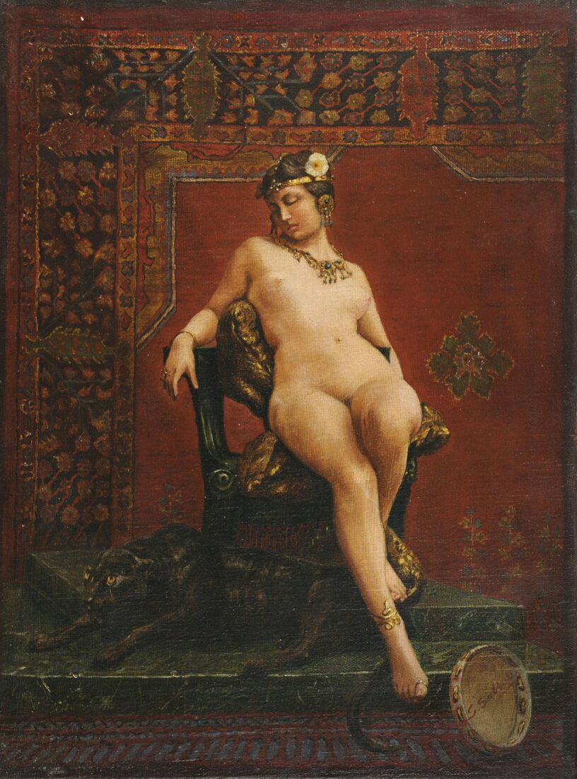 Nude Female Dancer with Tambourine - Savvidis Symeon