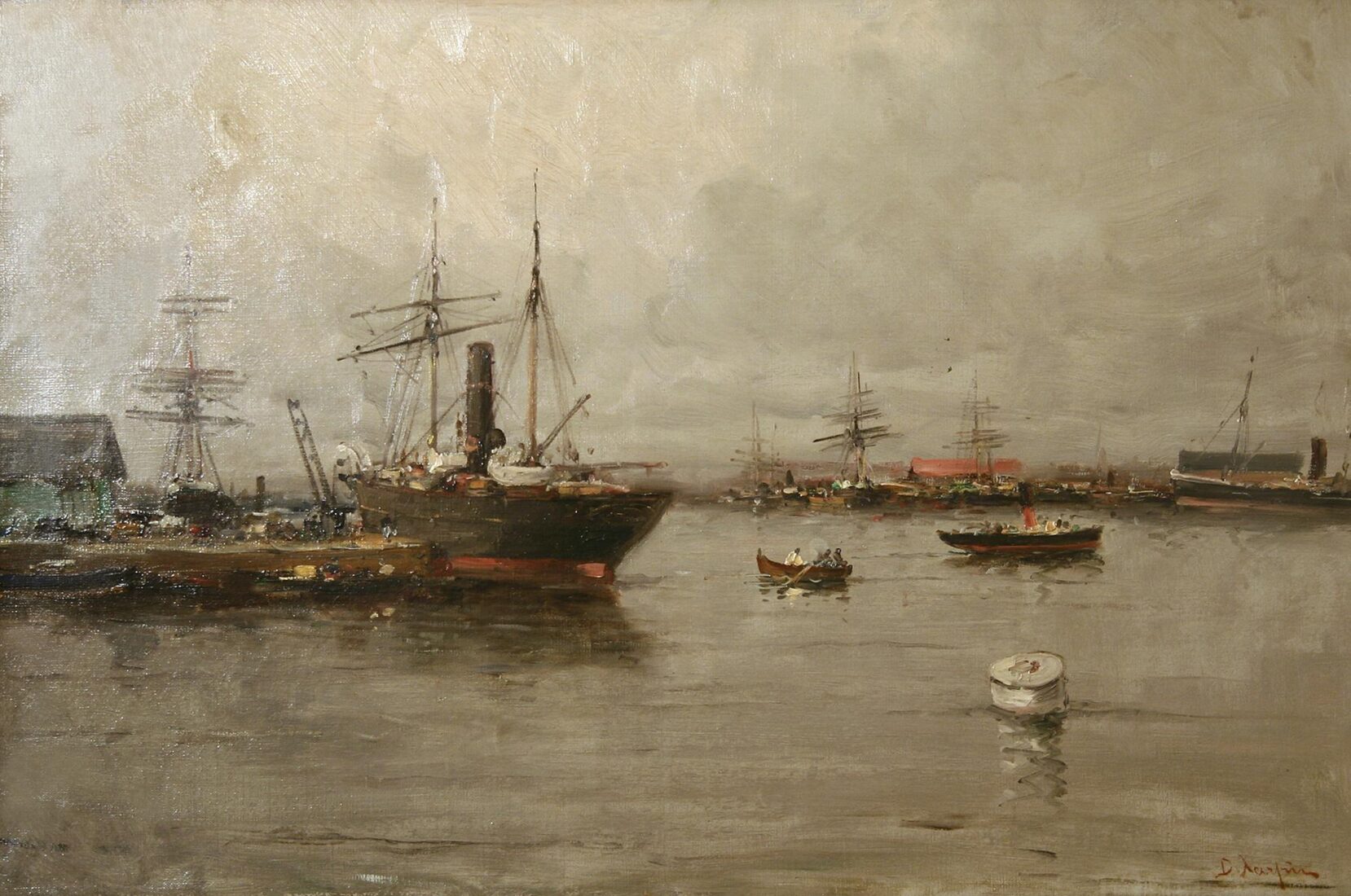 Harbour with Steamships and Sailboats - Chatzis Vasileios