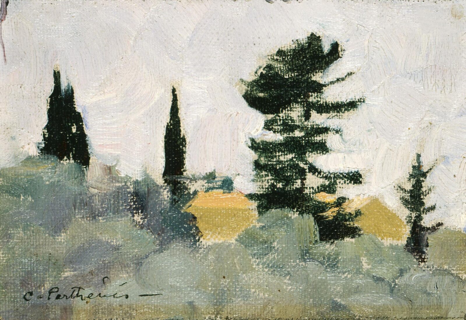 Landscape with Cypress Trees - Parthenis Konstantinos