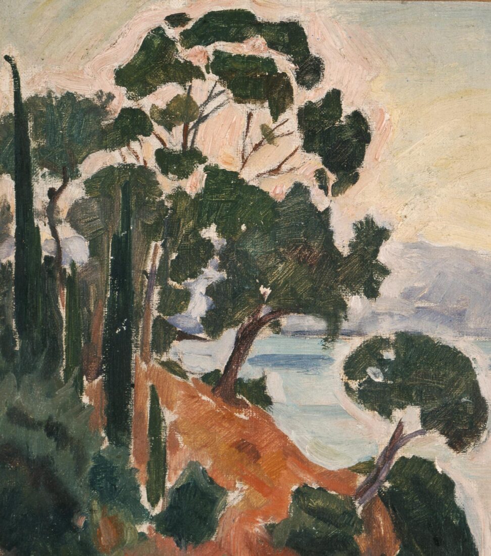 Landscape with Cypresses and Pines on a Rocky Coast - Parthenis Konstantinos