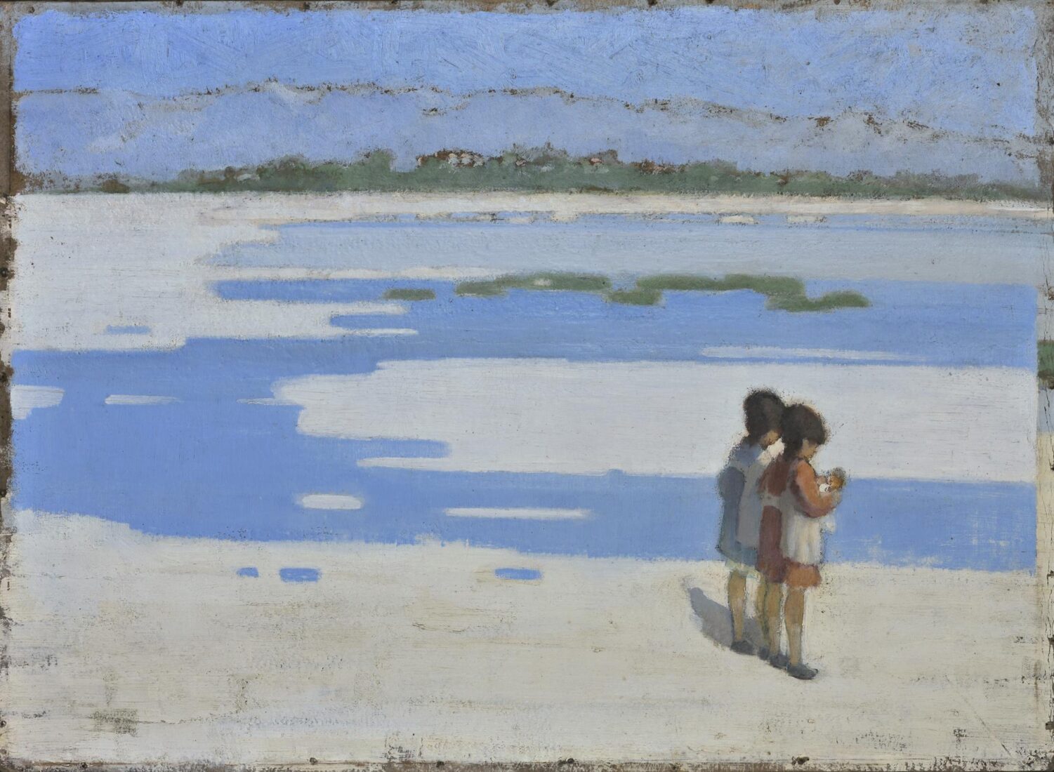 Δύο παιδιά στην παραλία
