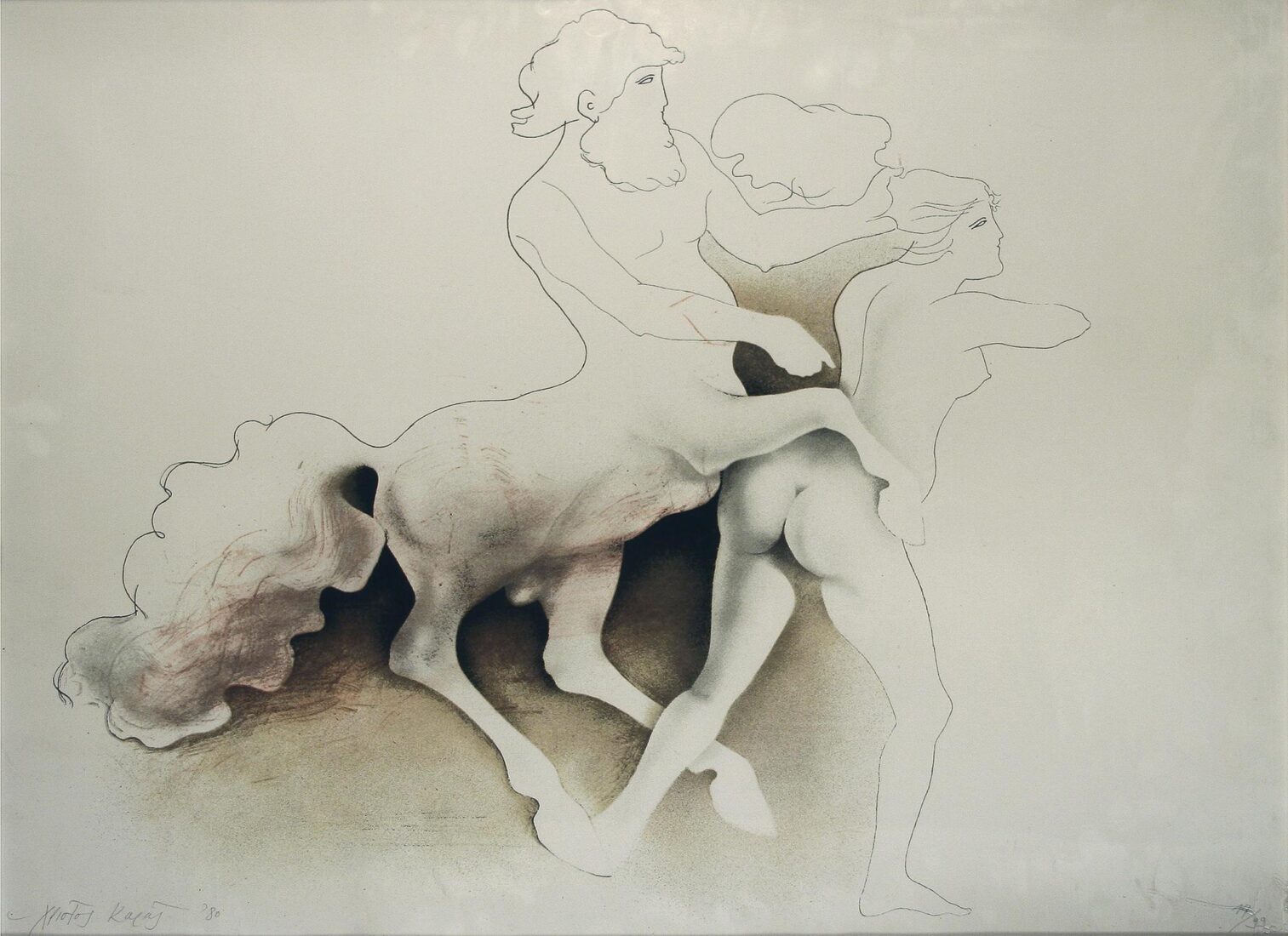 Centaur and Nymph, from the Album Seven Erotic Designs - Karas Christos