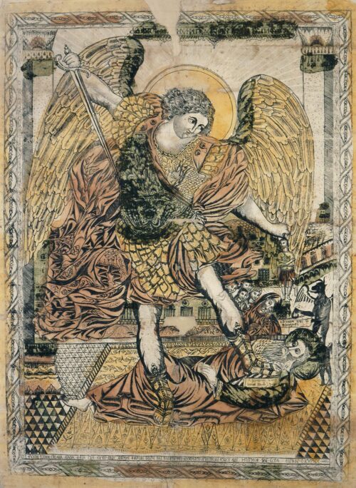 Archangel Michael Tormenting the Rich Man’s Soul - Unknown