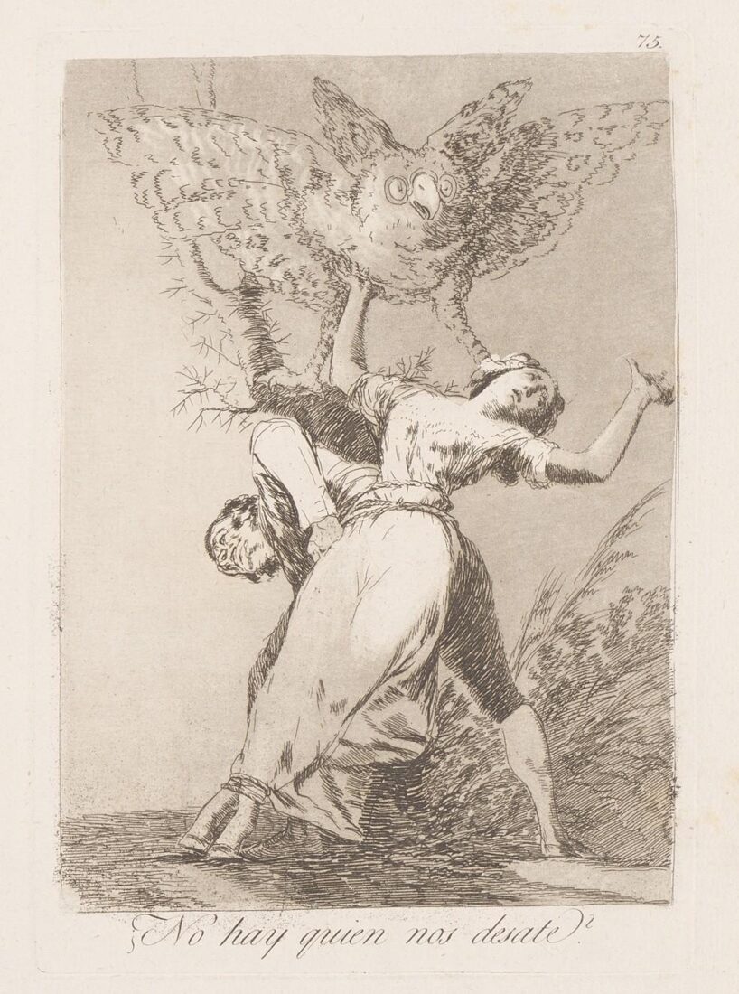 From the series “Los Caprichos” – Can’t anyone unite us? - Goya y Lucientes Francisco