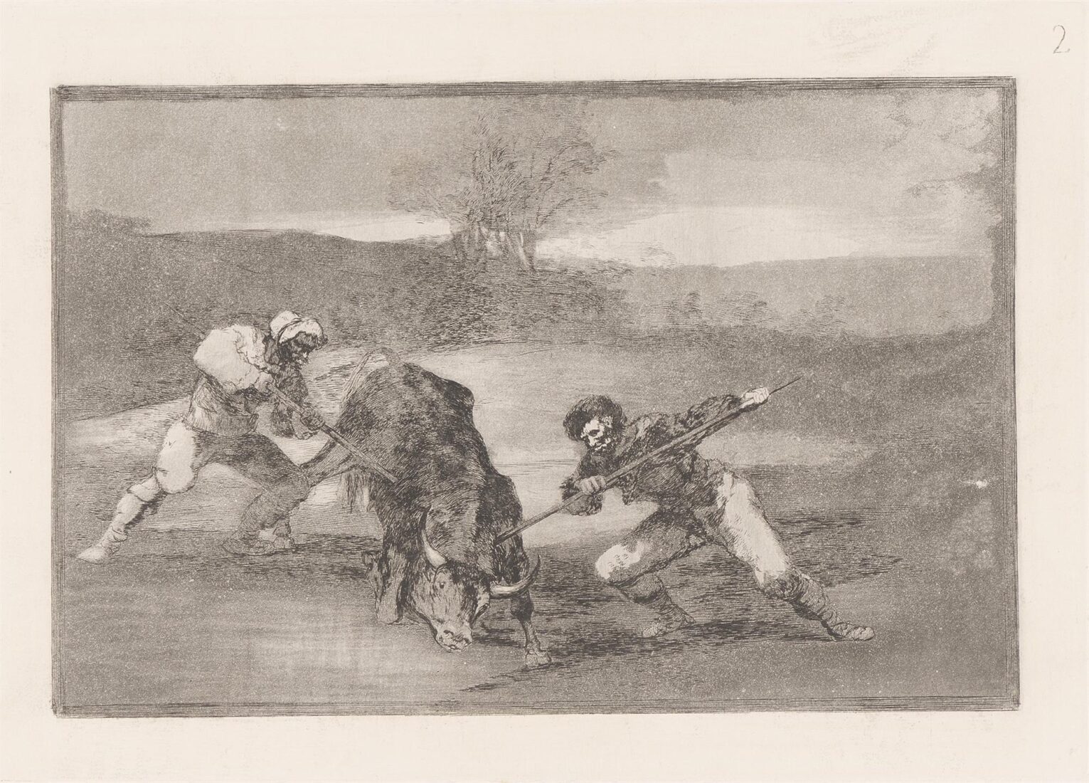 Another way of hunting on foot. (Otro modo de cazar a pie) - Goya y Lucientes Francisco
