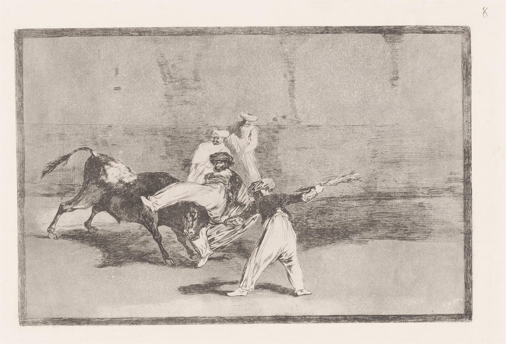 Ένας Μαυριτανός πιάνεται από ταύρο μέσα στην αρένα - Goya y Lucientes Francisco