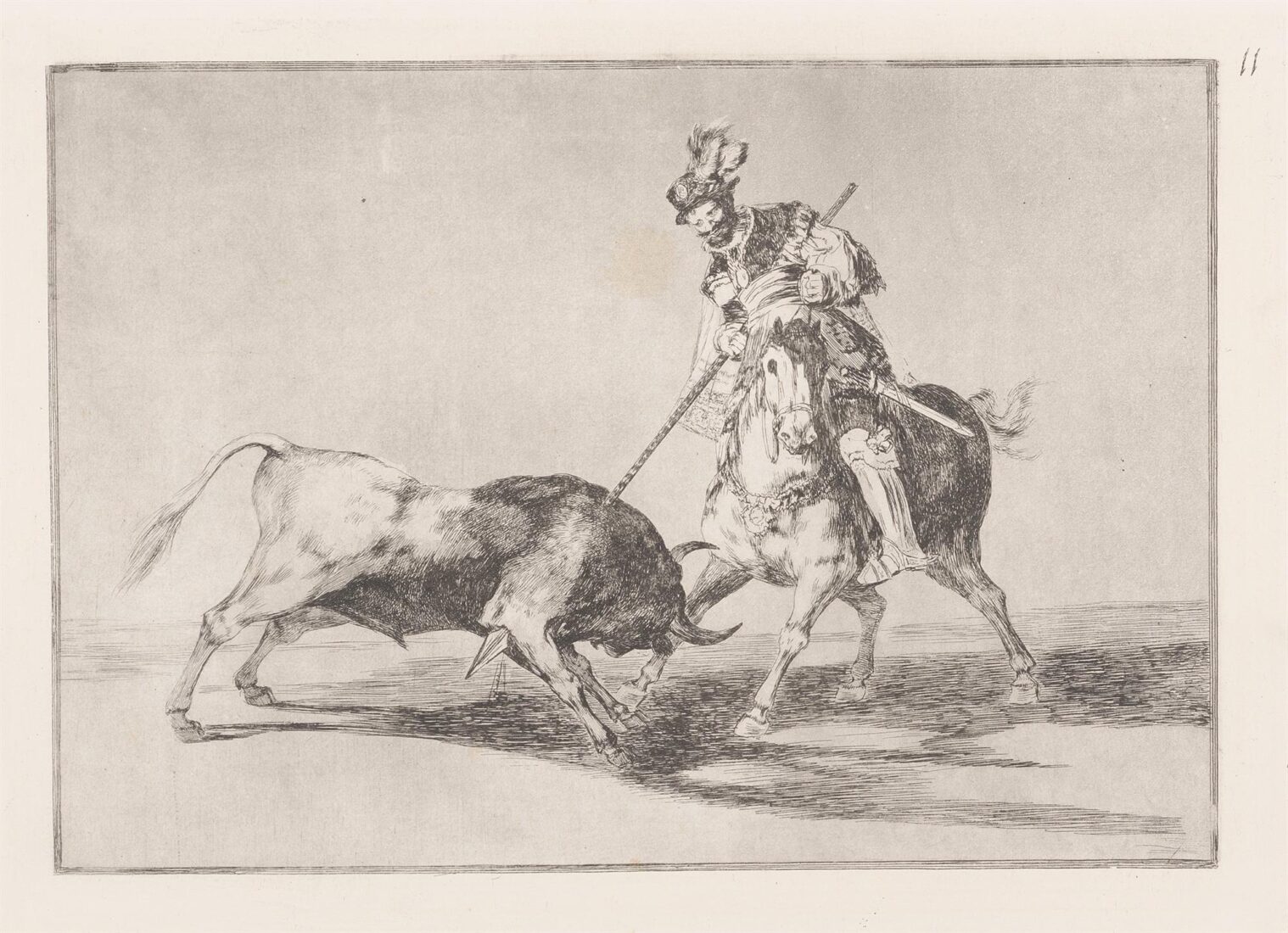 The Cid Campeador spearing another bull. (El Cid Campeador lanceando otro toro) - Goya y Lucientes Francisco