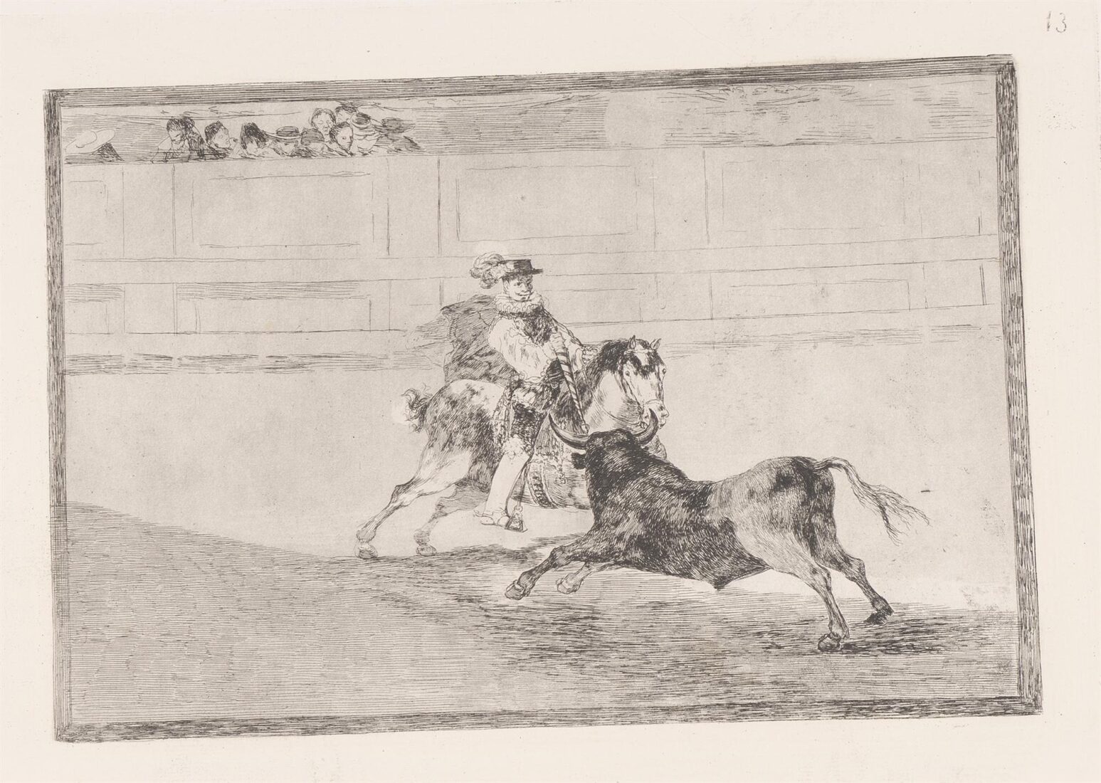 Ένας Ισπανός ιππότης στην αρένα μπήγει τις μπαντερίγιες χωρίς τη συνδρομή των βοηθών - Goya y Lucientes Francisco
