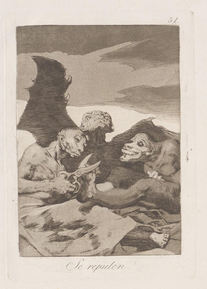 From the series “Los Caprichos” – They spruce themselves up - Goya y Lucientes Francisco