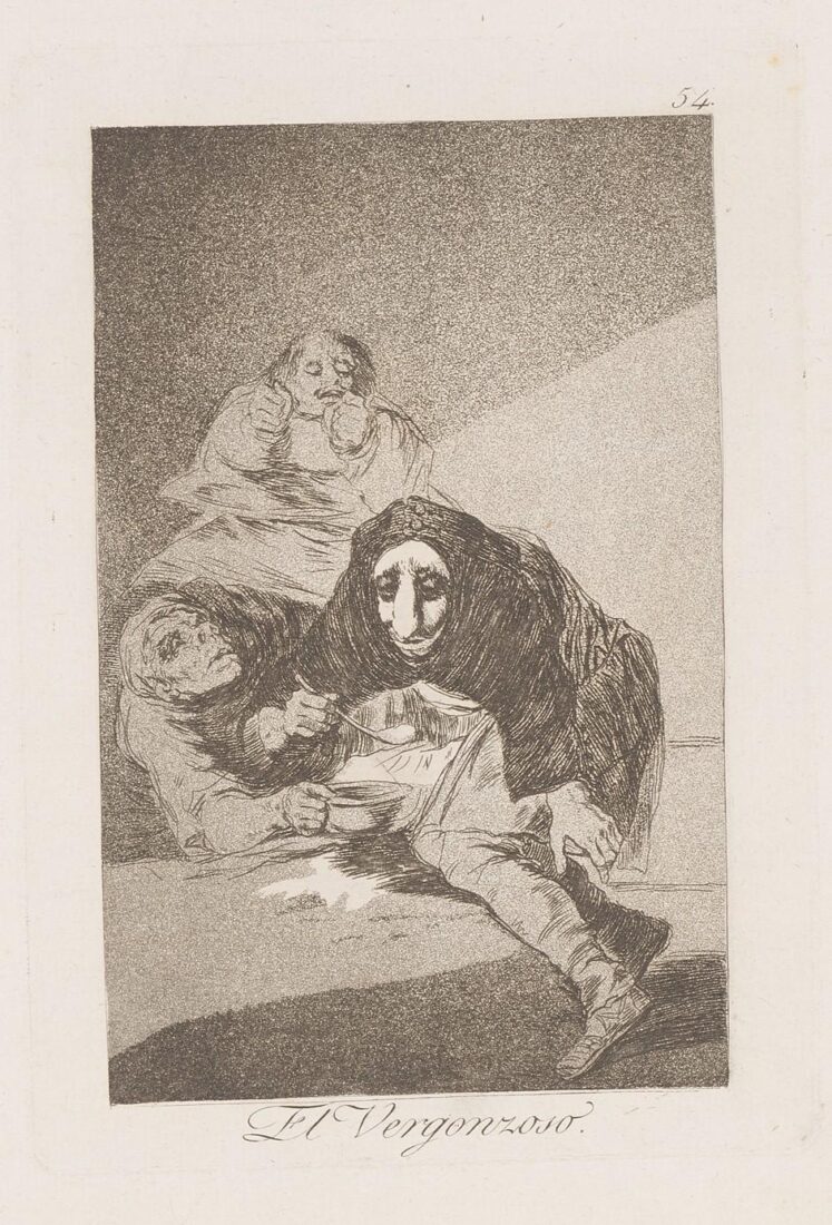 From the series “Los Caprichos” – The shemefaced one - Goya y Lucientes Francisco