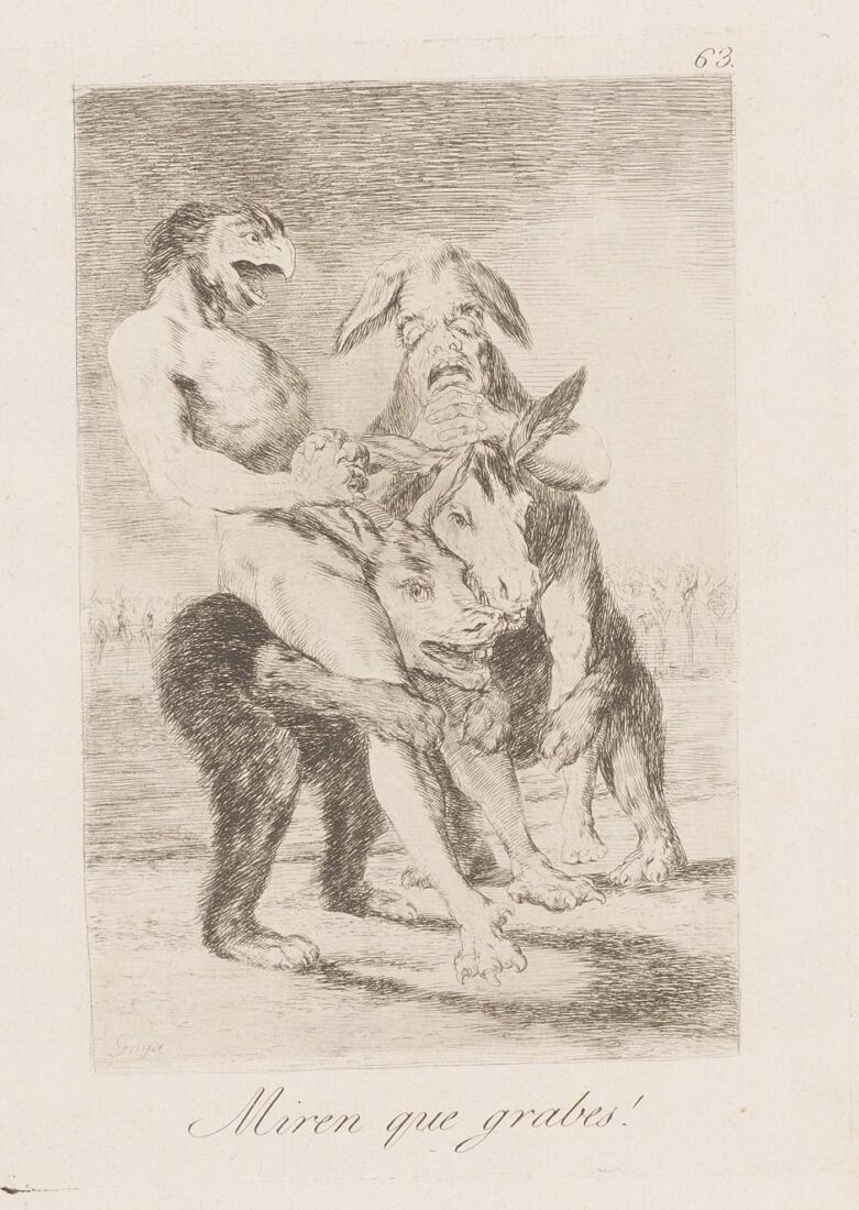 From the series “Los Caprichos” – Look how solemn they are - Goya y Lucientes Francisco