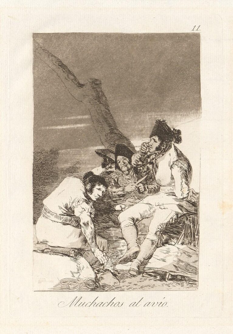 From the series “Los Caprichos” – Lads making ready - Goya y Lucientes Francisco