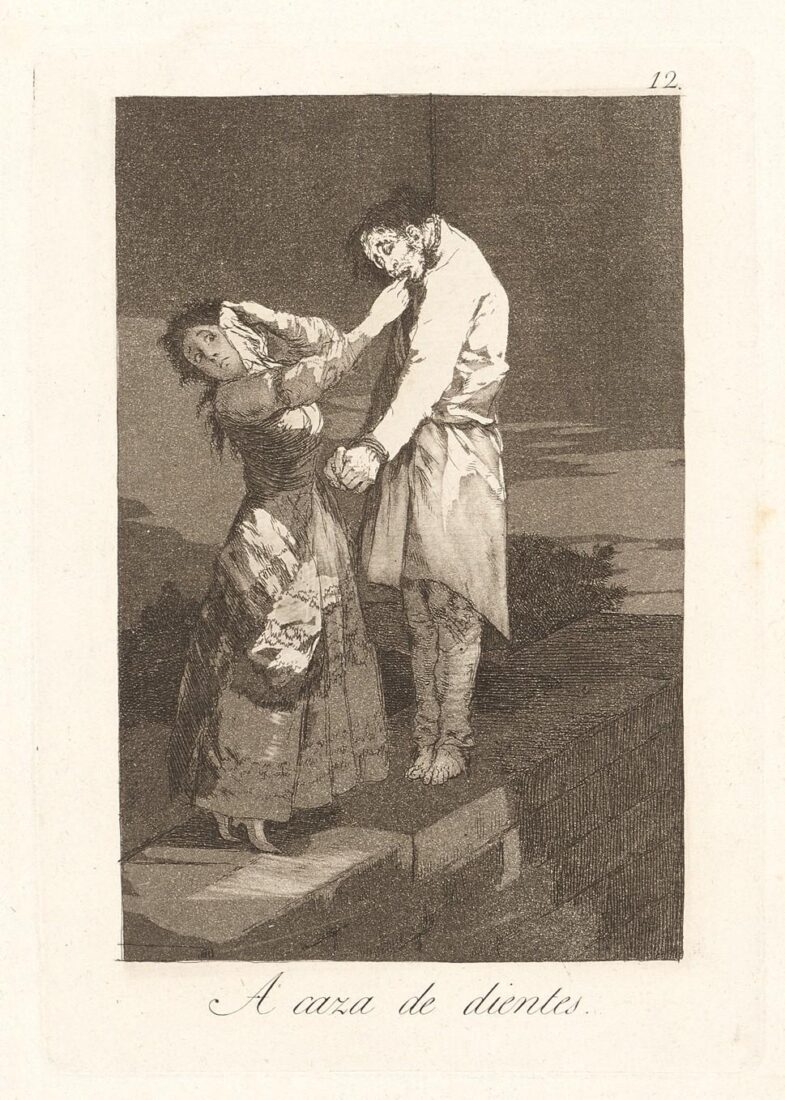 From the series “Los Caprichos” – Out hunting for teeth - Goya y Lucientes Francisco