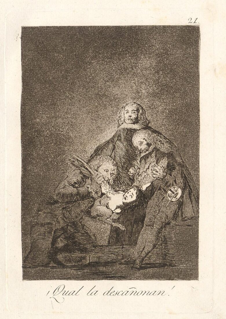 From the series “Los Caprichos” – How they pluck her! - Goya y Lucientes Francisco