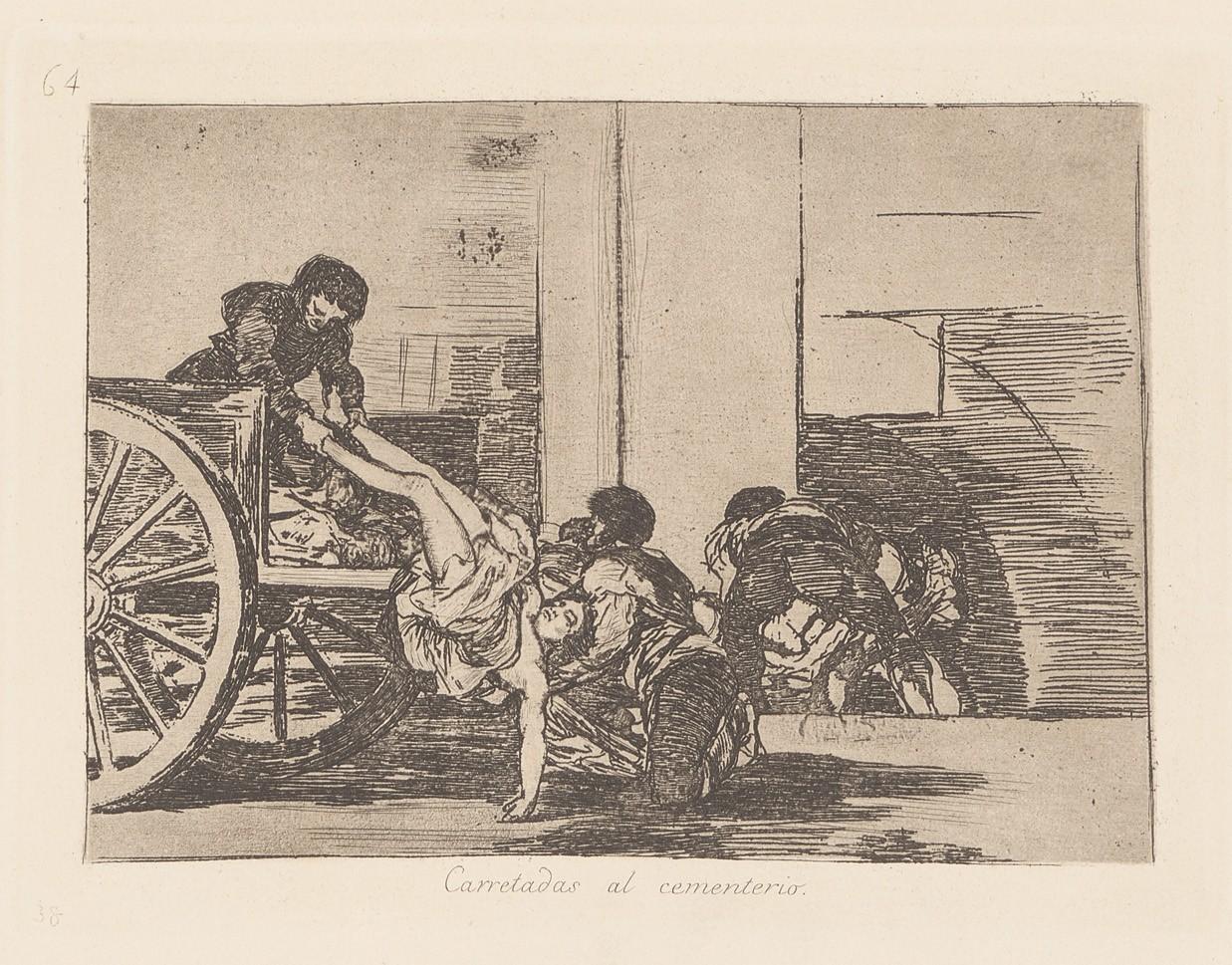 Cartloads to the cemetery. (Carretadas al cementerio) - Goya y Lucientes Francisco