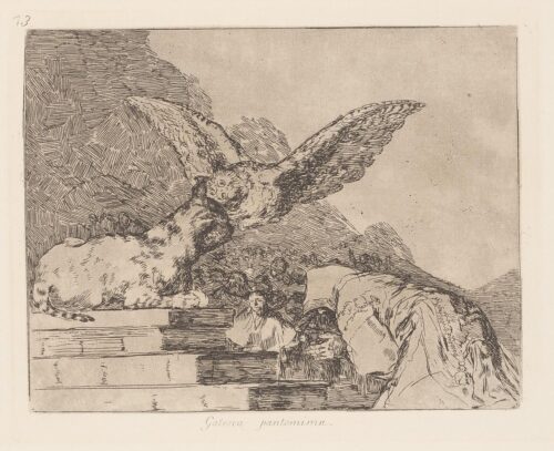 Feline pantomime. (Gatesca pantomima) - Goya y Lucientes Francisco
