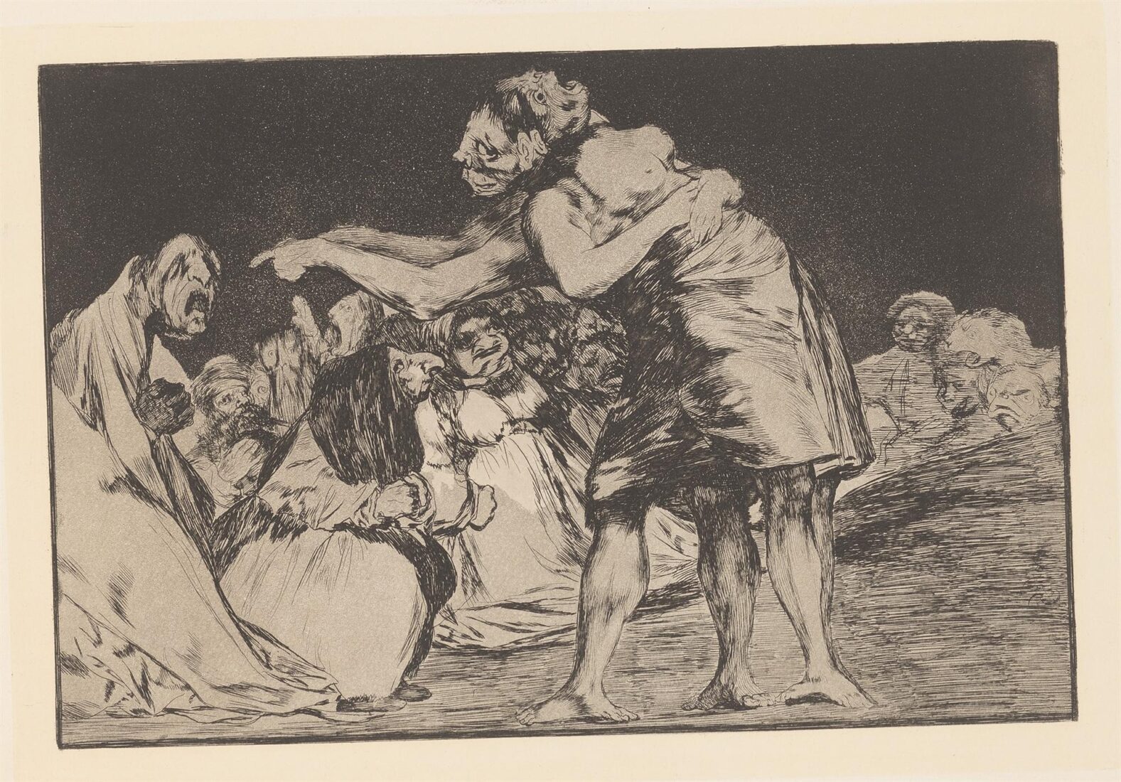 Matrimonial folly or Disorderly folly [She who is ill wed  never misses a chance to say so]. Disparate matrimonial, Disparate desordenado [La que mal marida nunca le falta que diga] - Goya y Lucientes Francisco