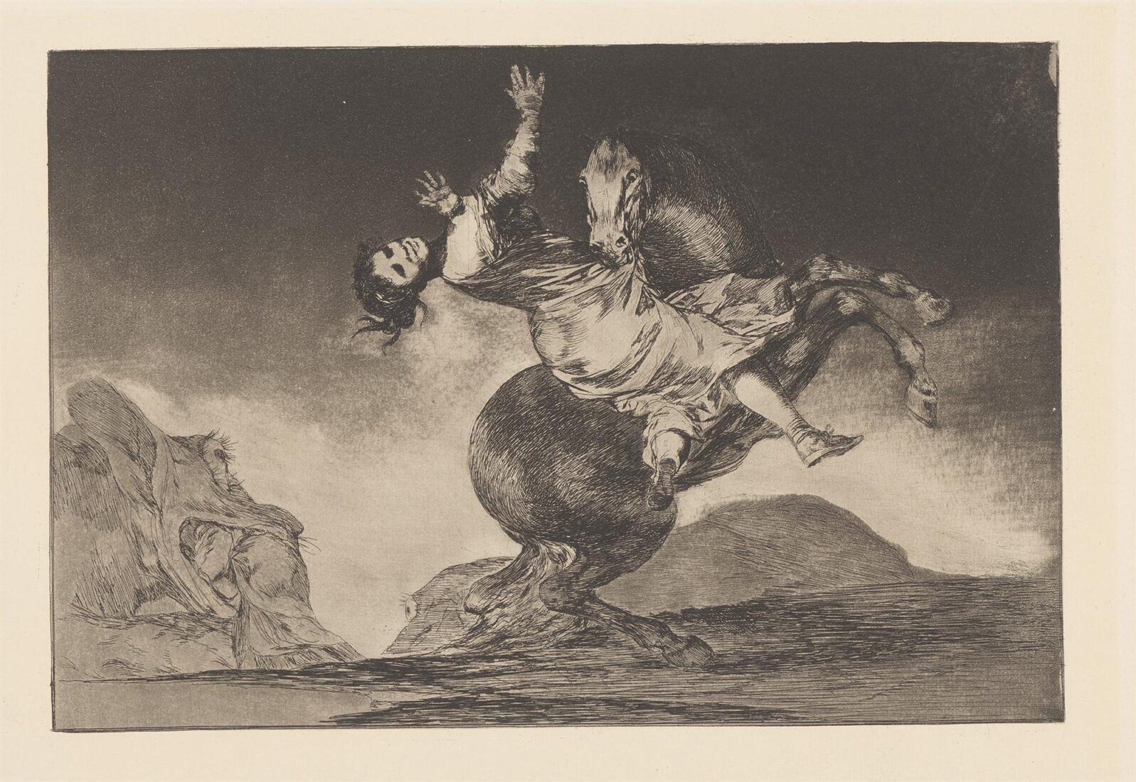 The abducting horse [A woman and a horse let someone else master them. Disparate desenfrenando o El caballo raptor - Goya y Lucientes Francisco