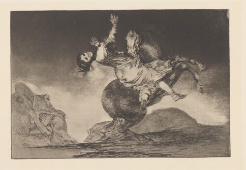 The abducting horse [A woman and a horse let someone else master them. Disparate desenfrenando o  El caballo raptor - Goya y Lucientes Francisco