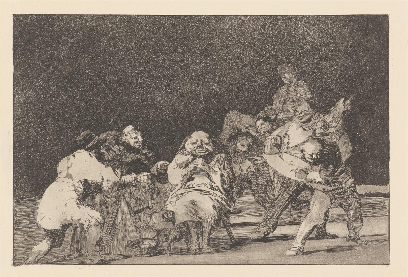 Quiet folly [He who does not like thee will defame thee in jest]. Disperate quieto o  La lealtad [El que no te ama, burlando te difama] - Goya y Lucientes Francisco