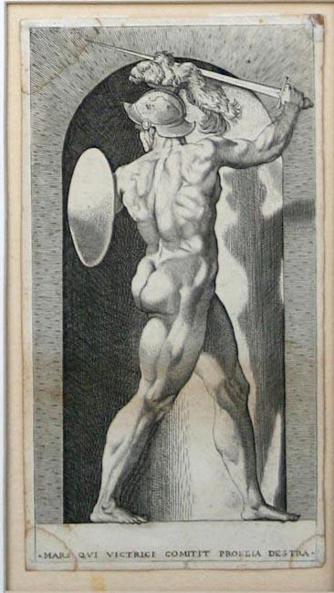 [“The Virtues”, Series of 7 Plates after Raphael] Hope (6th Plate, B.391) - Raimondi Marcantonio
