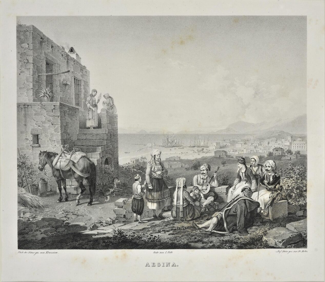 Aegina, Landscape with Peasants playing Music - Krazeisen Karl
